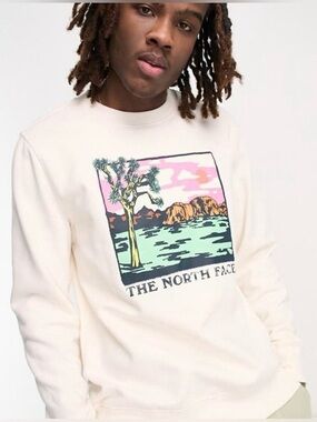 The North Face Cream Crewneck Sweatshirt with Desert Graphic Men’s Size Medium